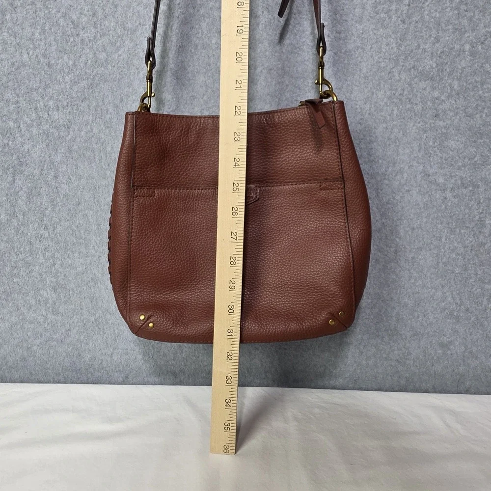 American Leather Co Luca Triple Entry Crossbody Purse Brown